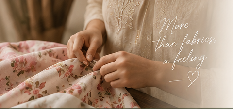 Artisan hands embroidering handcrafted fabric