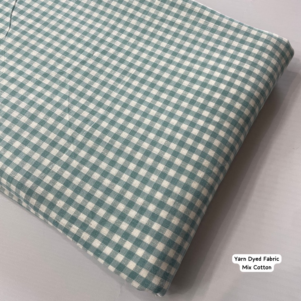 Yarn-Dyed Sage Gingham Fabric