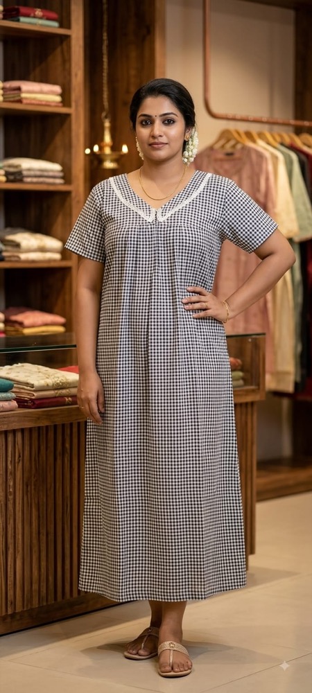 Classic Check Soft Cotton Nighty